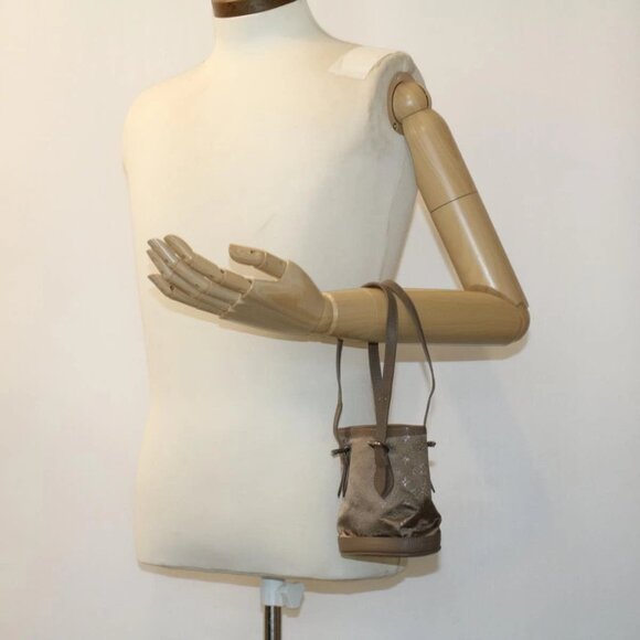 LOUIS VUITTON Monogram Satin Little bucket Hand Bag Beige M92145 LV Auth am3521A - Picture 1 of 16